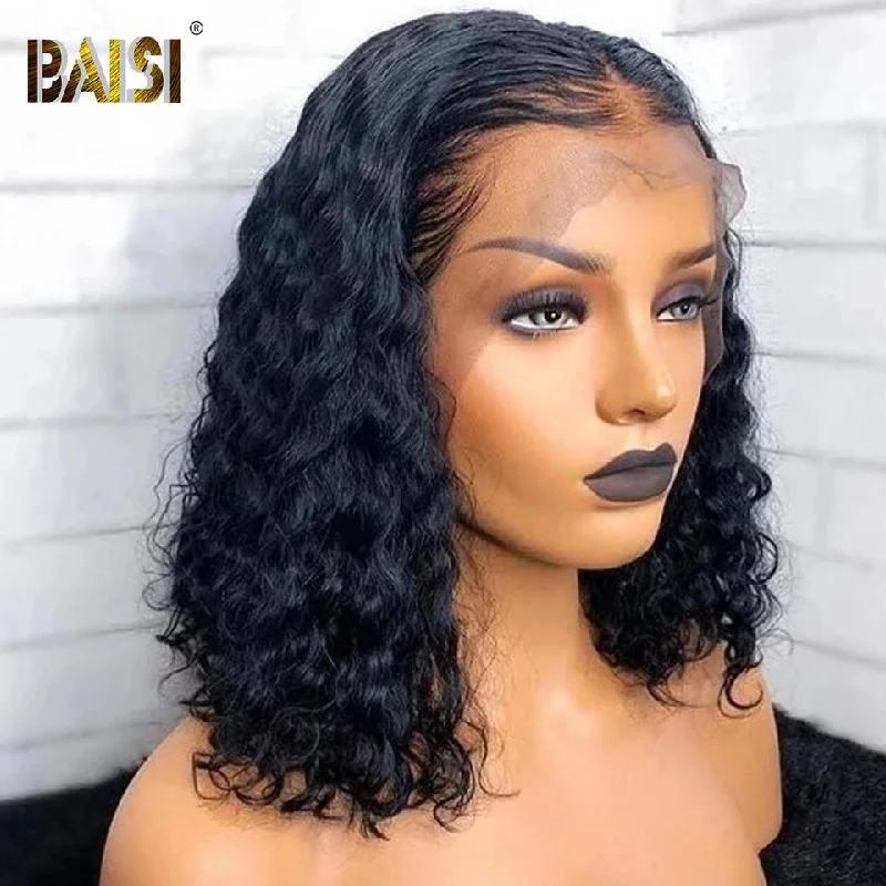 BAISI Deep Wave Bob Wig 100% Human Hair