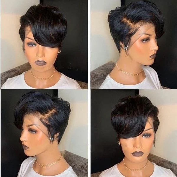 BAISI Pixie Cut Wig PrePlucked Hairline 100% Human Hair