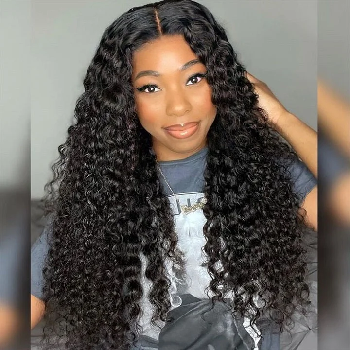 Curly Glueless Pre Cut 5x6 Crystal Lace Wig Preplucked Human Hair Wigs