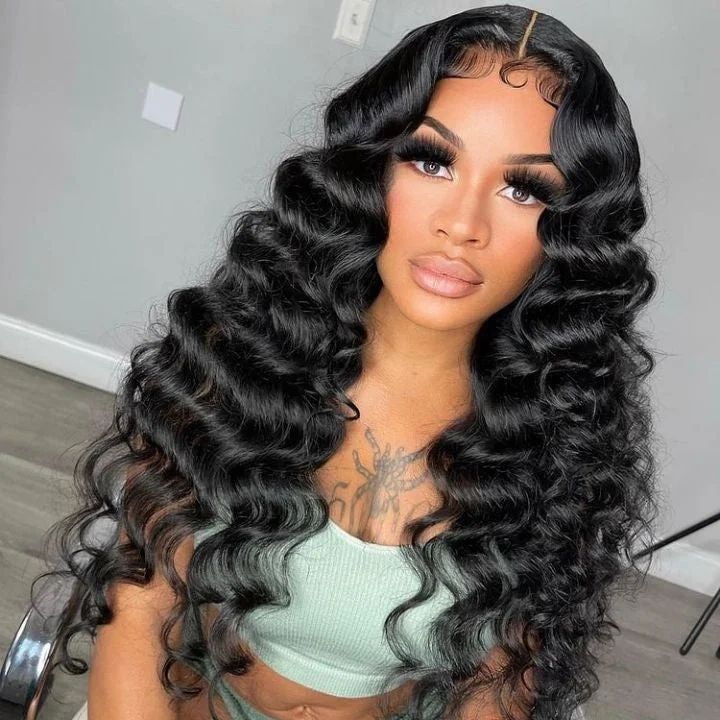 Loose Deep Pre Cut 5x6 Crystal HD Lace Wig Preplucked Hairline Glueless Human Hair Wigs