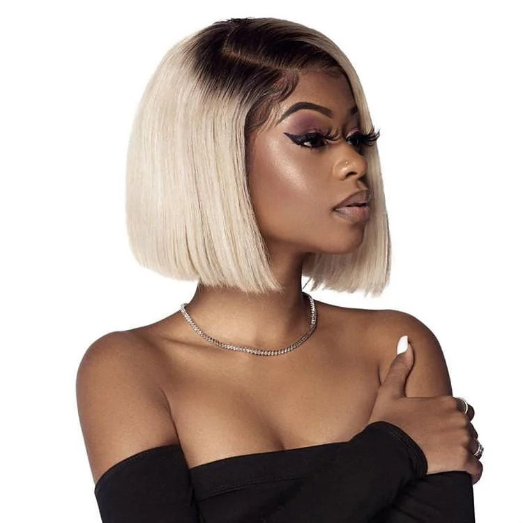 Msbeauty T1B/613 Ombre Blonde Straight Bob Lace Front Wig 2019 Best Seller