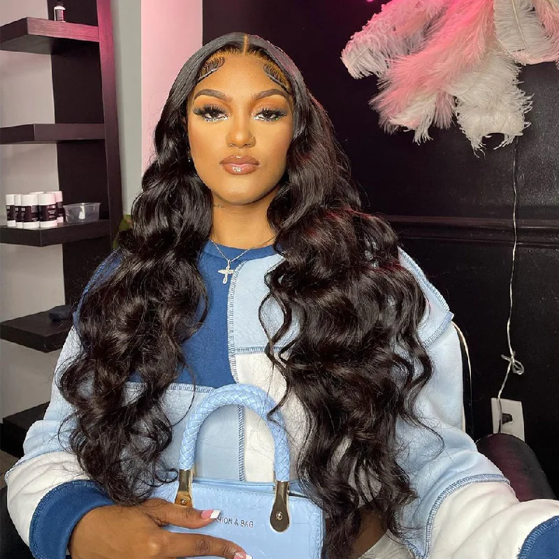 Real HD Lace Frontal Wigs Virgin Hair Body Wave Style Human Hair