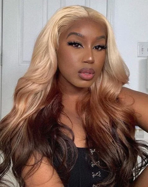 Simidola 4x4/13x4 613 Blonde Ombre Body Wave Lace Front Wig