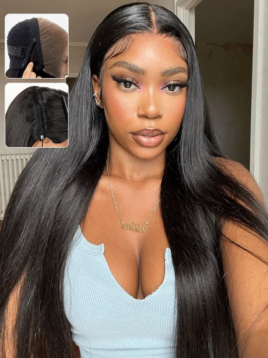 Kisslove Zip & Go Magic Lace Wig 13x6/ 6x4.5 Replaceable Zip Lace Front Wig Bone Straight Human Hair Wigs