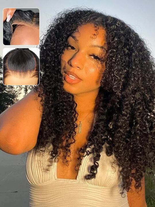 [Wear & Go] Glueless Wig Jerry Curly Hair 4x4/5x5/6x4.5 Lace Closure Wig 14A Virgin Hair