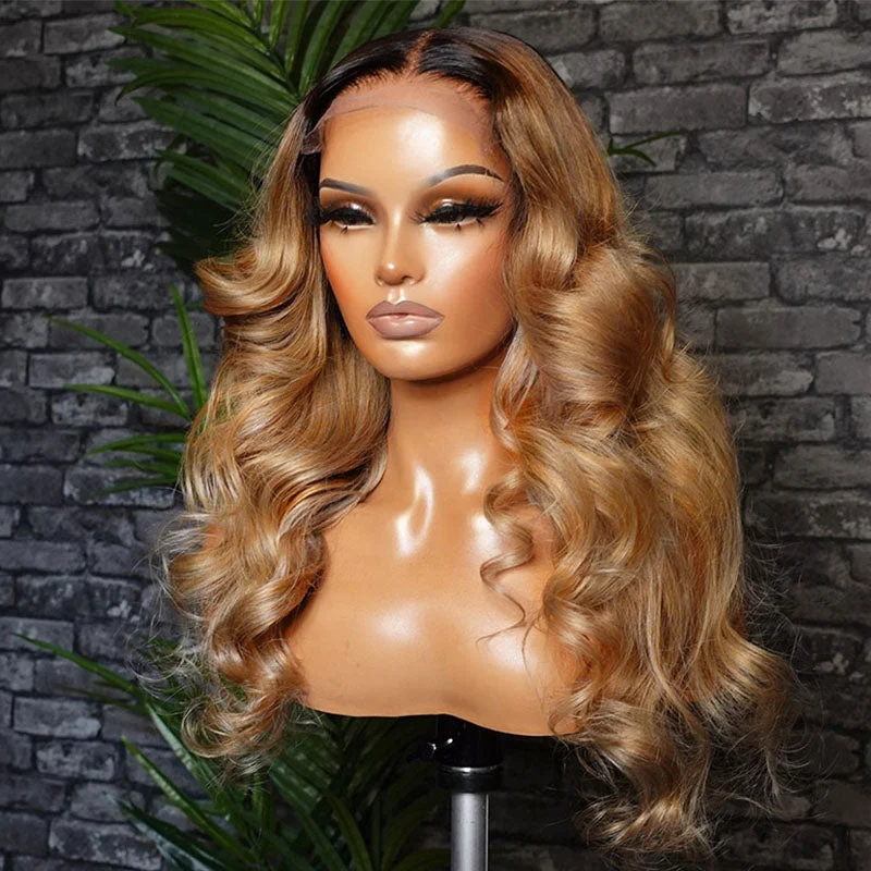 Badger | Undetectable 5x5 HD Lace Dark Root Ombre Color Wavy Wig