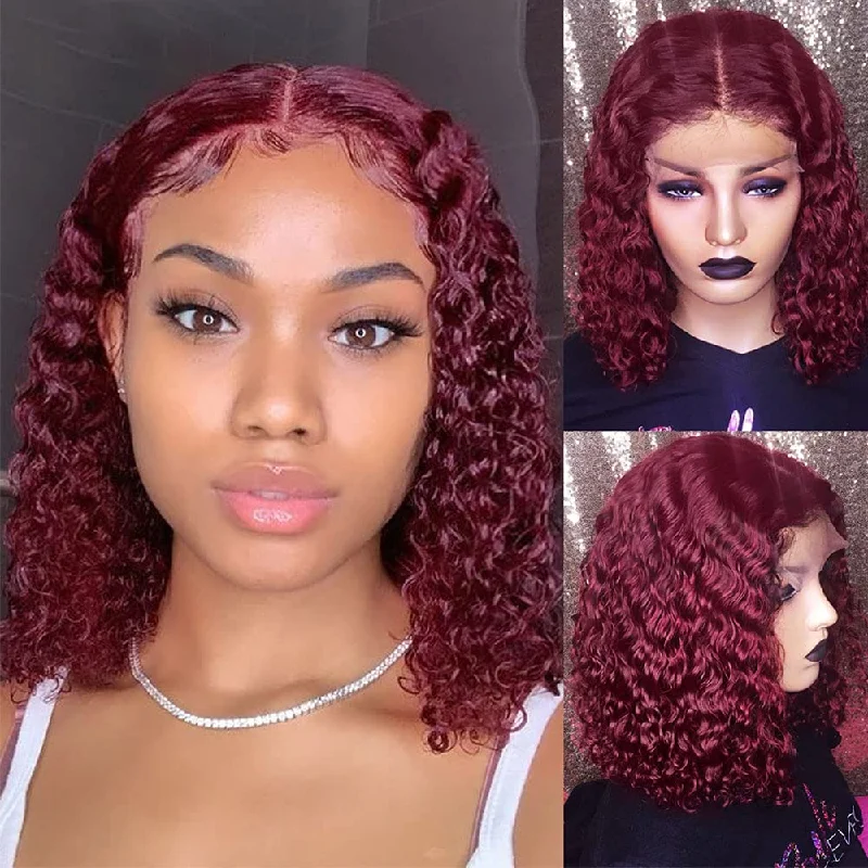 Burgundy  Bob T Part Frontal Wig  12"