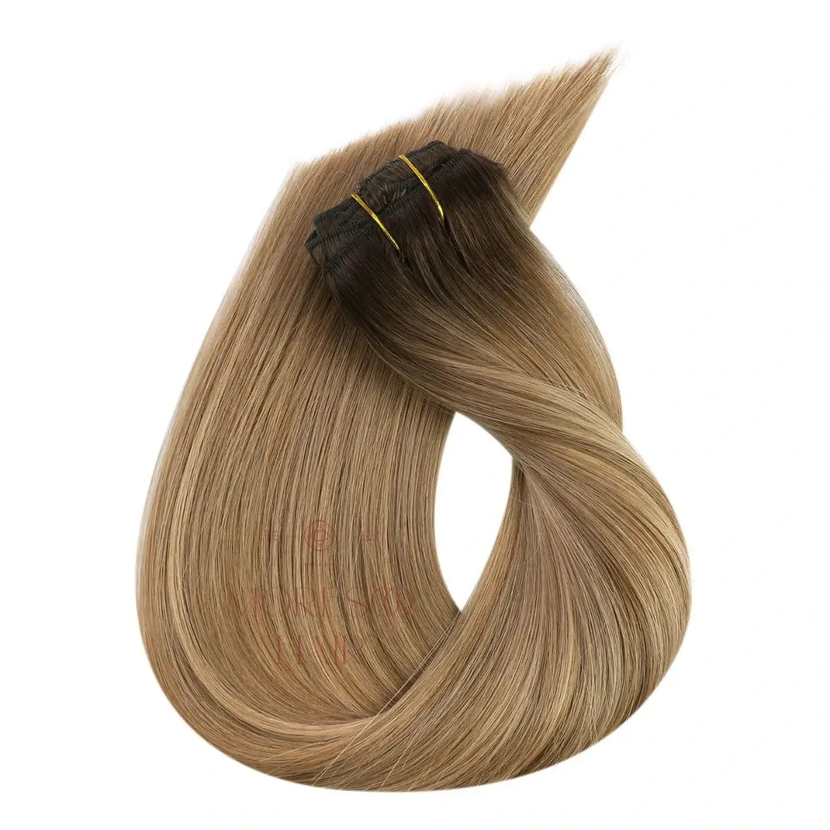 [Sale]Clip in Hair Extensions Virgin Human Hair Balayage Color #2/4/27