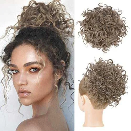 Curly Messy Hair Bun Hair Piece Elastic Drawstring