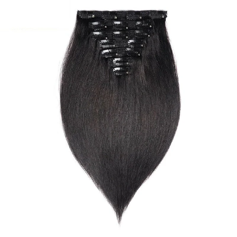 Luxury Brazilian Clip In Silky Straight Virgin Human Hair Extensions 7pcs 120g