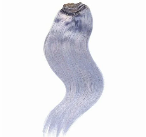 Luxury Clip In Human Hair Extensions Remy Lavender Purple Highlights 120g