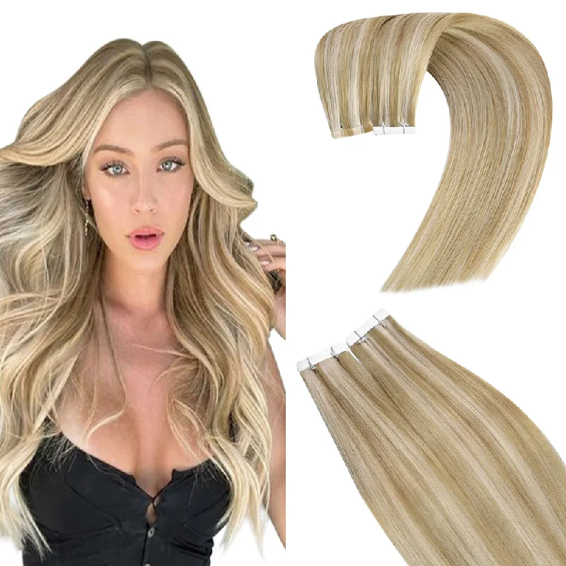 [Sale]Moresoo Virgin Tape In Hair Extensions 100% Brazilian Human Highlight Hair (#P16/22)