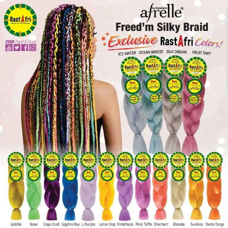 RastAfri Freed'm Silky Braid Afrelle 100% Kanekalon