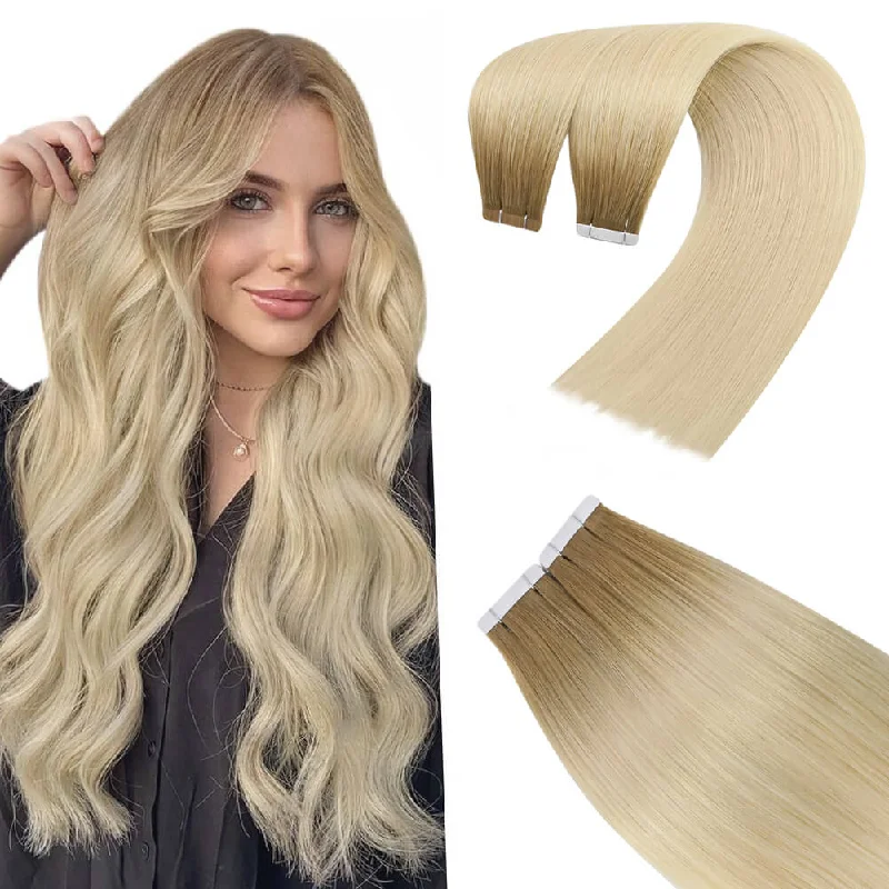 [Sale]Moresoo Virgin Tape In Hair Extensions 100% Brazilian Human Hair (#R12/T60)