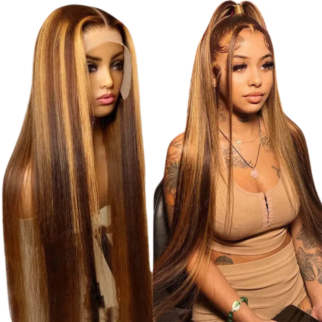 RIO 100% Human Hair 13X6 HD Lace Frontal Wig- Straight P4/27 (Choose Length)